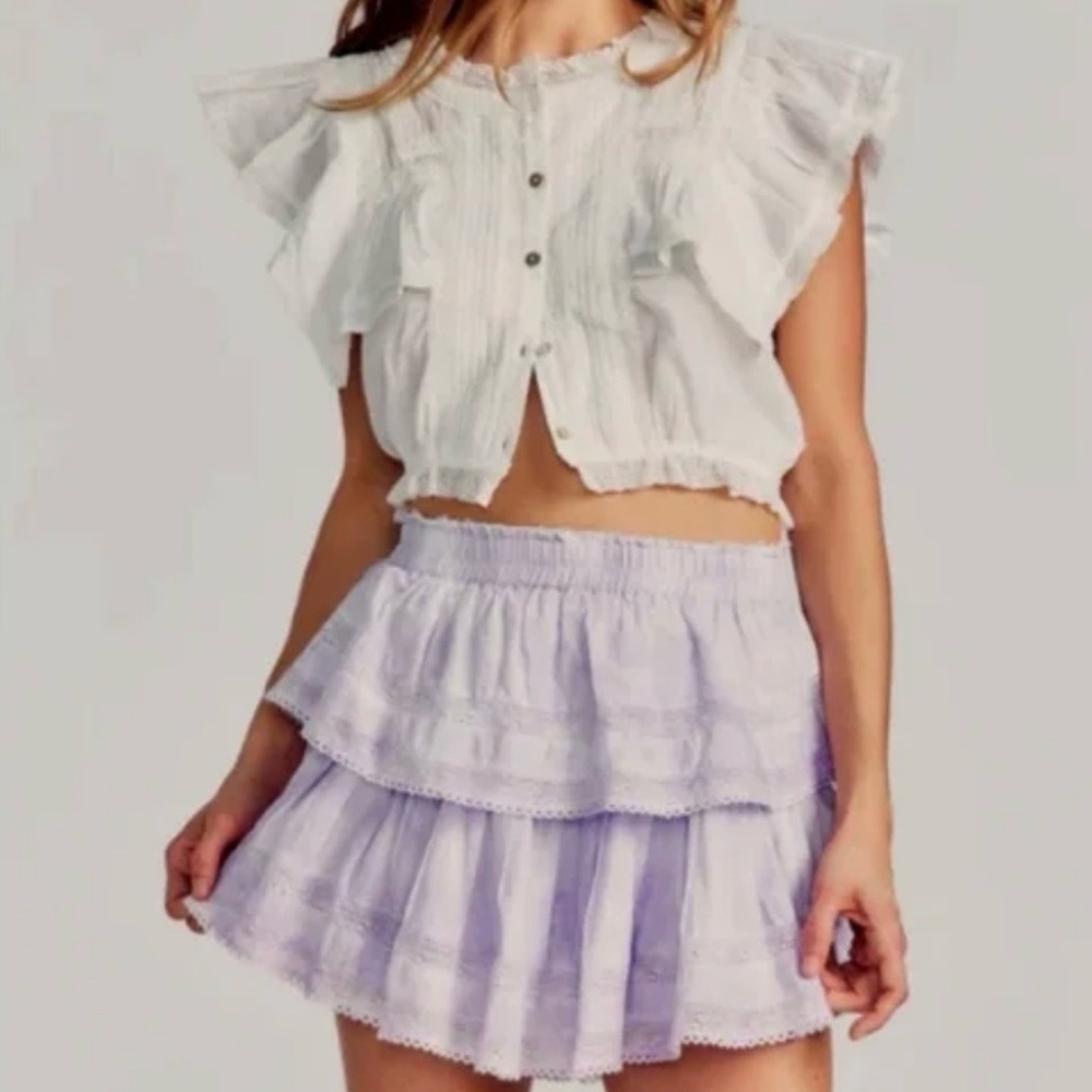 LoveShackFancy Ruffle Mini Hand Dyed Skirt